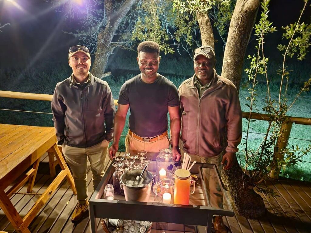 Rangers Jacques, Mixologist Musi and Ranger Phillip ready to entice guests 